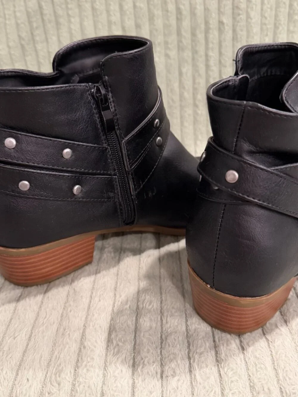Torrid Black Studded Strappy Ankle Booties Size 11W Wide Width